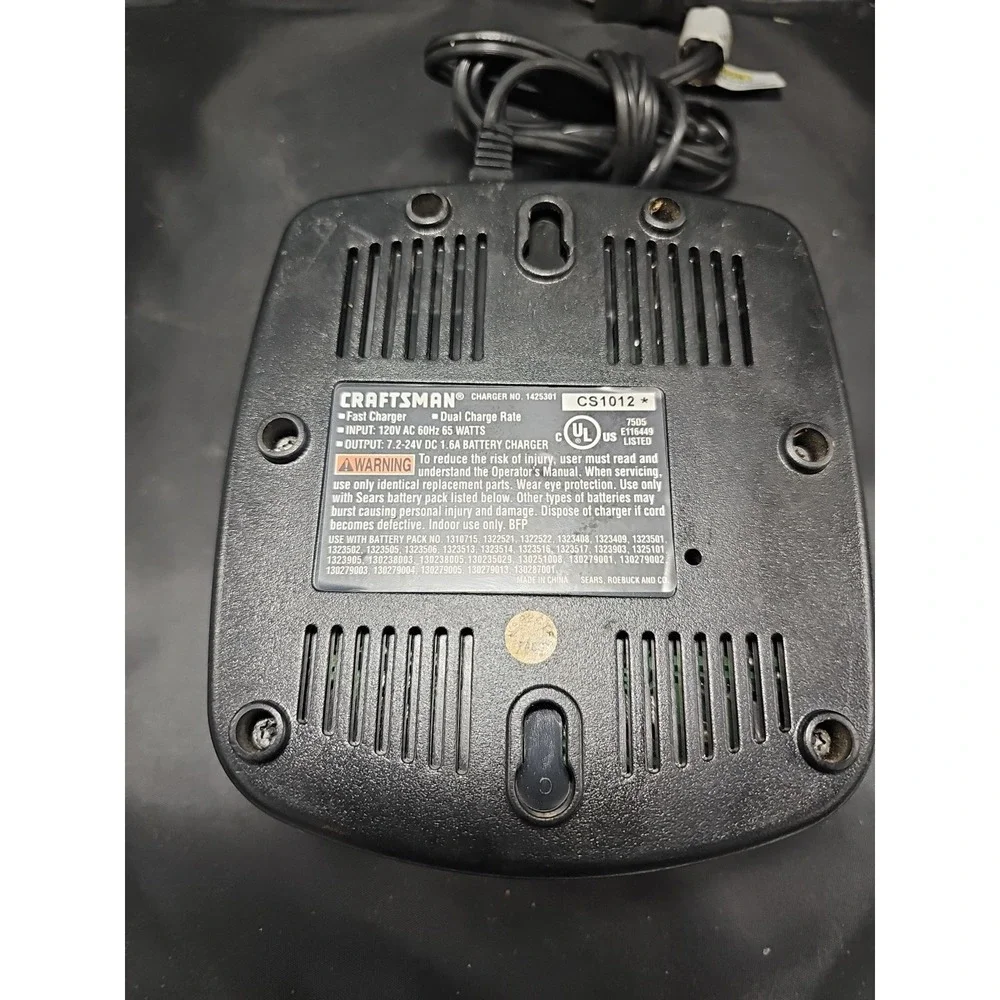 Original Craftsman 1-Hour Battery Fast Charger 7.2v- 24v 1425301 TESTED OEM